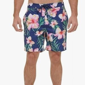 Calvin Klein Hibiscus Floral Print Men’s Swim Trunks Size XXL New